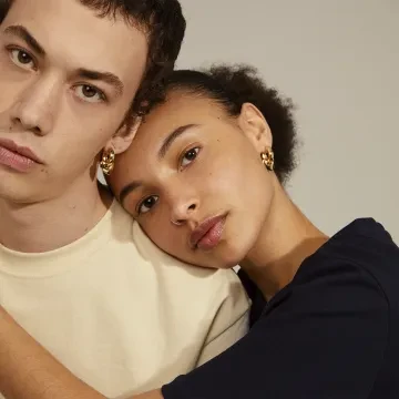 Pilgrim Øreringe til Herre, Dame udført i Guld i en flot Guld farve