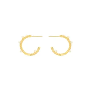 Nuni Copenhagen Øreringe til Dame udført i 925 Sterling Sølv, Guld i en flot Guld farve