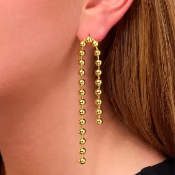 Jane Kønig Ørering Single til Dame udført i 925 Sterling Sølv i en flot Guld farve