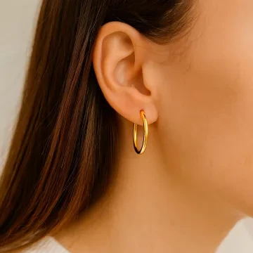 Avilé Jewelry Øreringe til Dame udført i 925 Sterling Sølv i en flot Guld farve