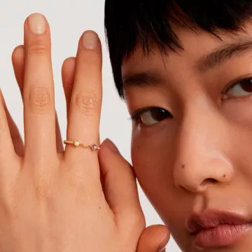 PDPAOLA Ring til Dame udført i 925 Sterling Sølv i en flot Guld, Multi farve