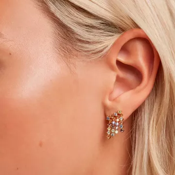 PDPAOLA Øreringe til Dame udført i 925 Sterling Sølv i en flot Guld, Multi farve