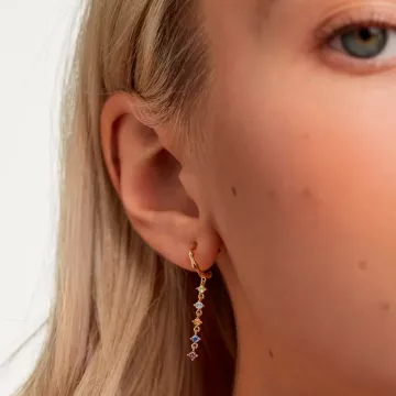 PDPAOLA Øreringe til Dame udført i 925 Sterling Sølv i en flot Guld, Multi farve