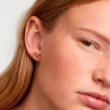 PDPAOLA Øreringe til Dame udført i 925 Sterling Sølv i en flot Guld, Multi farve