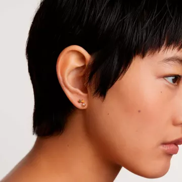 PDPAOLA Øreringe til Dame udført i 925 Sterling Sølv i en flot Guld, Multi farve