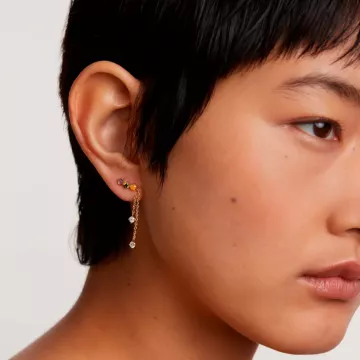 PDPAOLA Øreringe til Dame udført i 925 Sterling Sølv i en flot Guld, Multi farve