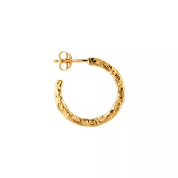 Jane Kønig Ørering Single til Dame udført i 925 Sterling Sølv i en flot Guld farve