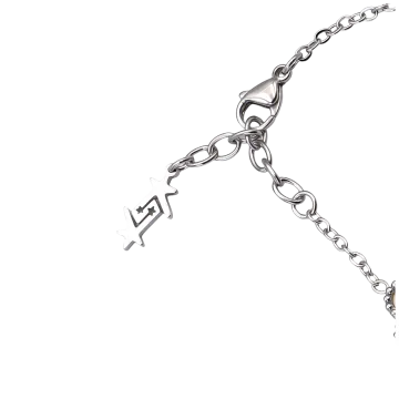 SKØR Armbånd til Herre, Dame udført i Rustfrit stål i en flot Sølv, Hvid farve