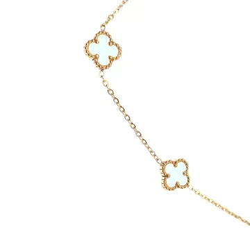 SKØR Halskæde til Herre, Dame udført i Rustfrit stål i en flot Guld, Hvid farve