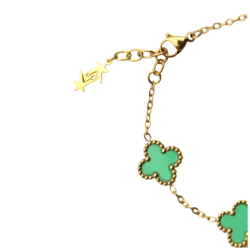 SKØR Armbånd til Herre, Dame udført i  i en flot Guld, Grøn farve