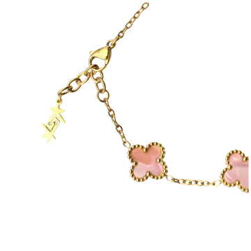 SKØR Armbånd til Herre, Dame udført i  i en flot Guld, Lyserød farve