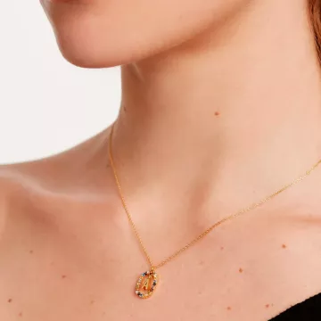 PDPAOLA Halskæde til Dame udført i 925 Sterling Sølv i en flot Guld, Multi farve