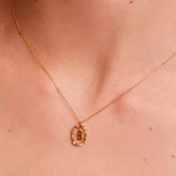 PDPAOLA Halskæde til Dame udført i 925 Sterling Sølv i en flot Guld, Multi farve