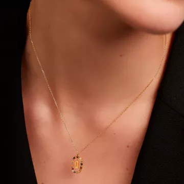 PDPAOLA Halskæde til Dame udført i 925 Sterling Sølv i en flot Guld, Multi farve