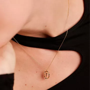 PDPAOLA Halskæde til Dame udført i 925 Sterling Sølv i en flot Guld, Multi farve