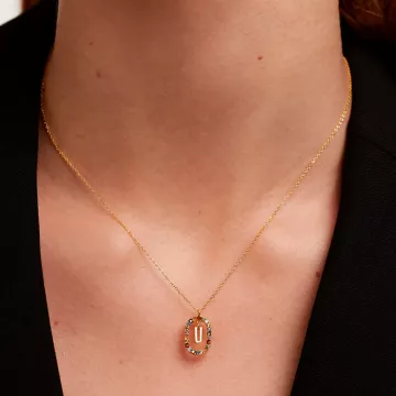 PDPAOLA Halskæde til Dame udført i 925 Sterling Sølv i en flot Guld, Multi farve