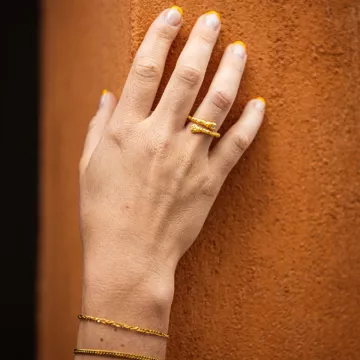 IX Studios Ring til Herre, Dame udført i 925 Sterling Sølv i en flot Guld farve