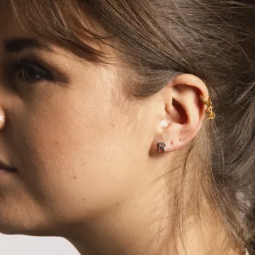 IX Studios Ørering Single til Dame udført i 925 Sterling Sølv i en flot Sølv farve