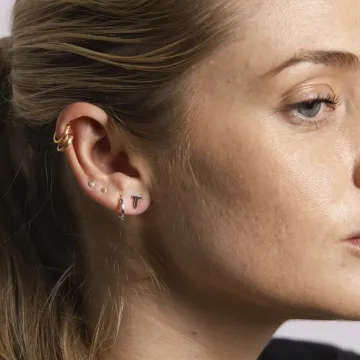 IX Studios Ørering Single til Dame udført i 925 Sterling Sølv i en flot Sølv farve