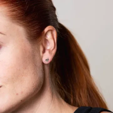 IX Studios Ørering Single til Herre, Dame udført i 925 Sterling Sølv i en flot Sølv farve