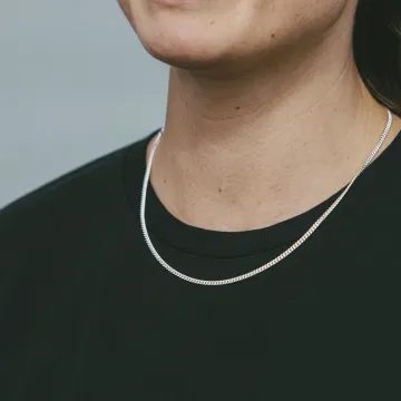 IX Studios Halskæde til Herre, Dame udført i 925 Sterling Sølv i en flot Sølv farve