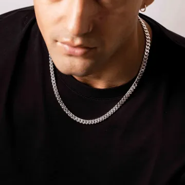 IX Studios Halskæde til Herre, Dame udført i 925 Sterling Sølv i en flot Sølv farve