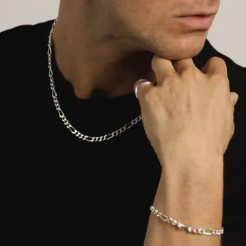 IX Studios Halskæde til Herre, Dame udført i 925 Sterling Sølv i en flot Sølv farve