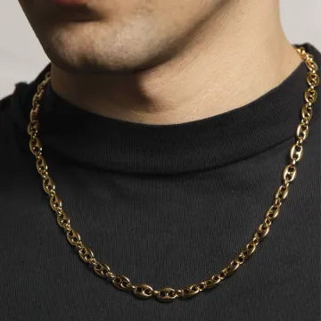 IX Studios Halskæde til Herre, Dame udført i 925 Sterling Sølv i en flot Guld farve