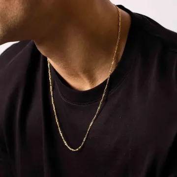 IX Studios Halskæde til Herre, Dame udført i 925 Sterling Sølv i en flot Guld farve