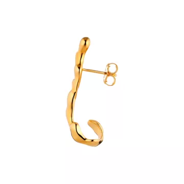 Jane Kønig Ørering Single til Dame udført i 925 Sterling Sølv i en flot Guld farve