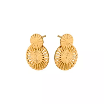 Pernille Corydon Øreringe til Dame udført i 925 Sterling Sølv i en flot Guld farve