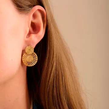 Pernille Corydon Øreringe til Dame udført i 925 Sterling Sølv i en flot Guld farve