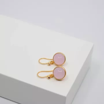 Julie Sandlau Øreringe til Dame udført i 925 Sterling Sølv i en flot Guld, Lyserød farve