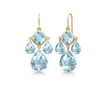 Julie Sandlau Øreringe til Dame udført i 316L kirurgisk stål i en flot Blå, Guld farve