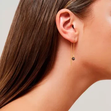 Julie Sandlau Øreringe til Dame udført i 925 Sterling Sølv i en flot Guld, Grøn farve