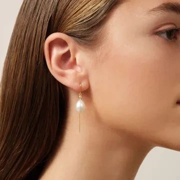 Julie Sandlau Øreringe til Dame udført i 925 Sterling Sølv, Guld i en flot Guld farve