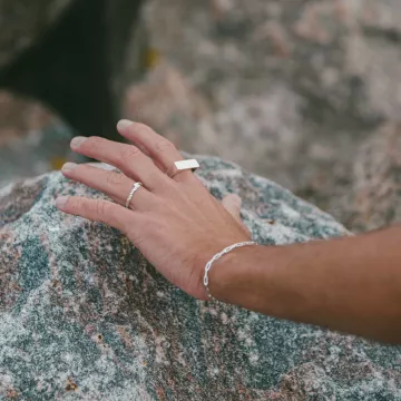 IX Studios Ring til Herre, Dame udført i 925 Sterling Sølv i en flot Sølv farve