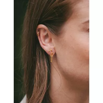 IX Studios Øreringe til Herre, Dame udført i 925 Sterling Sølv i en flot Guld farve
