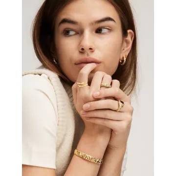 IX Studios Ring til Herre, Dame udført i 925 Sterling Sølv i en flot Guld farve