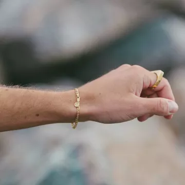 IX Studios Armbånd til Herre, Dame udført i 925 Sterling Sølv i en flot Guld farve