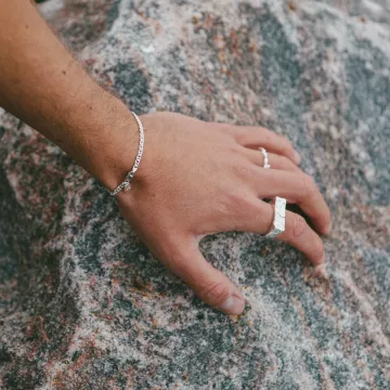 IX Studios Armbånd til Herre, Dame udført i 925 Sterling Sølv i en flot Sølv farve