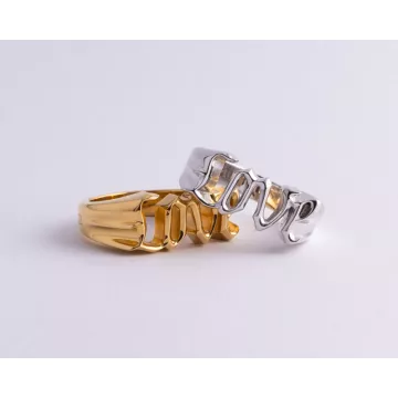 IX Studios Ring til Herre, Dame udført i 925 Sterling Sølv i en flot Sølv farve