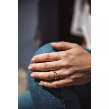 IX Studios Ring til Herre, Dame udført i 925 Sterling Sølv i en flot Guld farve