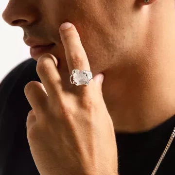 IX Studios Ring til Herre, Dame udført i  i en flot Sølv farve