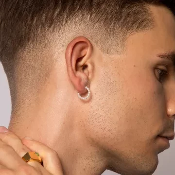 IX Studios Øreringe til Herre, Dame udført i 925 Sterling Sølv i en flot Guld farve