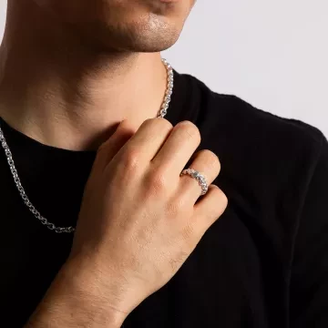 IX Studios Ring til Herre, Dame udført i  i en flot Sølv farve