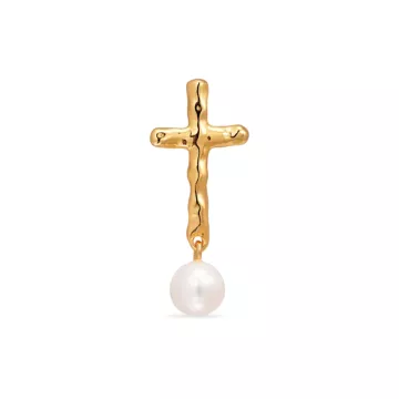 Jane Kønig Ørering Single til Dame udført i 925 Sterling Sølv i en flot Guld farve