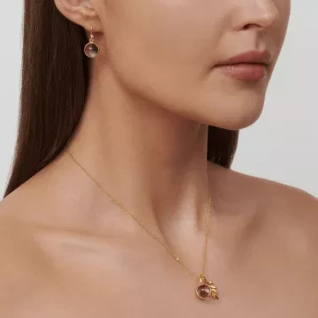 Julie Sandlau Vedhæng til Dame udført i 925 Sterling Sølv i en flot Guld, Grøn farve