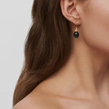 Julie Sandlau Øreringe til Dame udført i 925 Sterling Sølv i en flot Blå, Guld farve