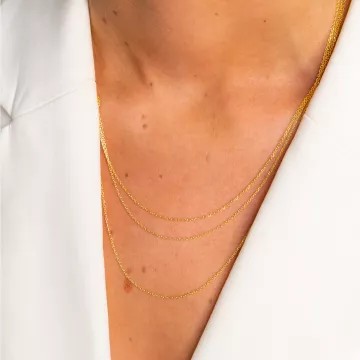 Mads Z Halskæde til Herre, Dame udført i 925 Sterling Sølv i en flot Guld farve